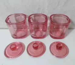 3 bonbonnières en verre