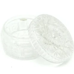 Bonbonnière, style Art Nouveau, verre pressé, Tchécoslovaquie, années 1950