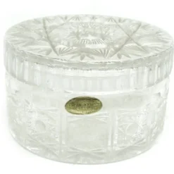 Bonbonnière, style Art Nouveau, verre pressé, Tchécoslovaquie, années 1950
