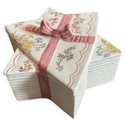 bonbonnière étoile Sarreguemines U&C – modèle Louis XV – trompe-l’œil ruban