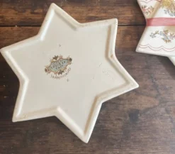 bonbonnière étoile Sarreguemines U&C – modèle Louis XV – trompe-l’œil ruban