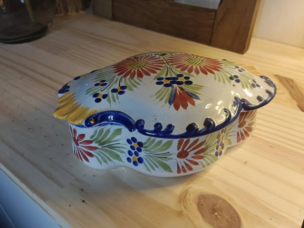 Bonbonnière vintage en faïence HB Henriot Quimper