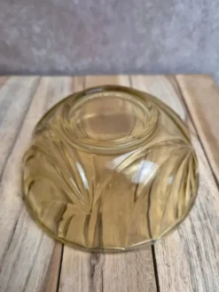 Bonbonnière vintage en verre ambré Made in France