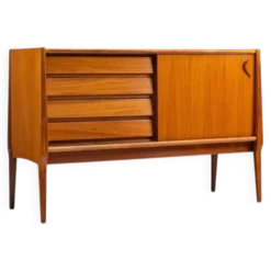 Bosteels Meubelen unique petit buffet en noyer Belgique 1960