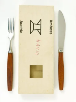 Boîte Amboss Milieu du Siècle 6 Couteaux et 6 Fourchettes, Couverts, Autriche, années 1950