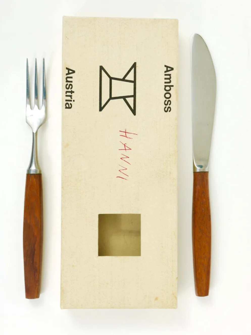 Boîte Amboss Milieu du Siècle 6 Couteaux et 6 Fourchettes, Couverts, Autriche, années 1950