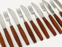 Boîte Amboss Milieu du Siècle 6 Couteaux et 6 Fourchettes, Couverts, Autriche, années 1950