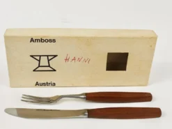 Boîte Amboss Milieu du Siècle 6 Couteaux et 6 Fourchettes, Couverts, Autriche, années 1950