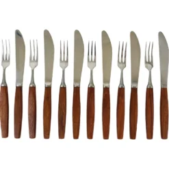Boîte Amboss Milieu du Siècle 6 Couteaux et 6 Fourchettes, Couverts, Autriche, années 1950