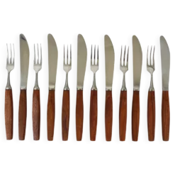 Boîte Amboss Milieu du Siècle 6 Couteaux et 6 Fourchettes, Couverts, Autriche, années 1950