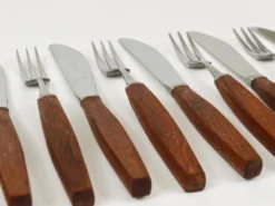 Boîte Amboss Milieu du Siècle 6 Couteaux et 6 Fourchettes, Couverts, Autriche, années 1950