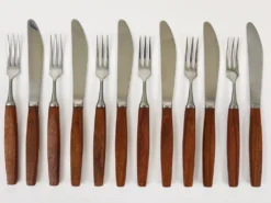 Boîte Amboss Milieu du Siècle 6 Couteaux et 6 Fourchettes, Couverts, Autriche, années 1950