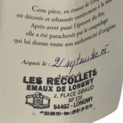 Boîte couverte en émail floral Longwy Prunelle FAI 10 Les Récollets Art de 2005