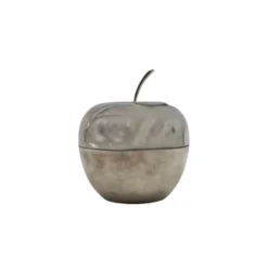 Boîte décorative en forme de pomme en argent massif, Christofle France années 1970
