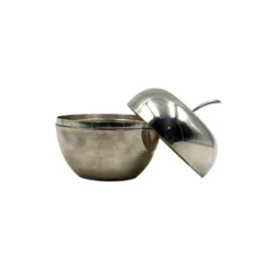 Boîte décorative en forme de pomme en argent massif, Christofle France années 1970