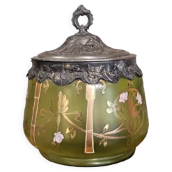 Boîte en verre bohémien antique Carl Hosch vers 1906