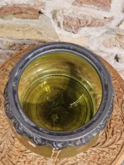 Boîte en verre bohémien antique Carl Hosch vers 1906