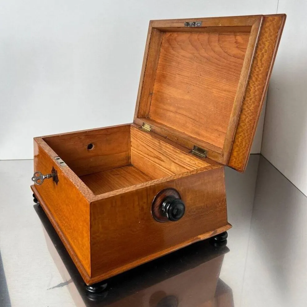 Boîte historiciste en placage de frêne floral et en palissandre, Autriche, années 1880.