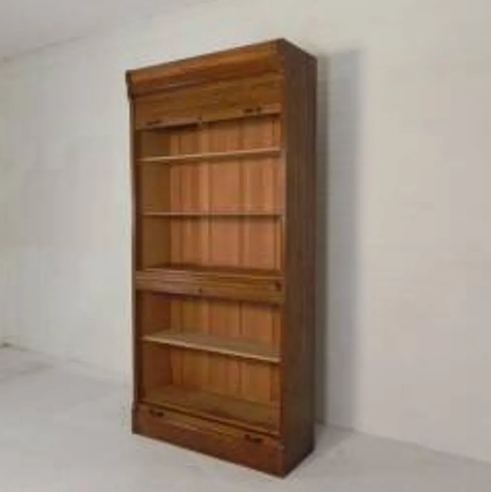 Boîte à rideaux roulants de 229 cm de haut avec deux rideaux l'un au-dessus de l'autre, années 1930