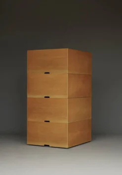 Boîtes de rangement en bois de hêtre par Wim den Boon, 1967. Ensemble de 4.