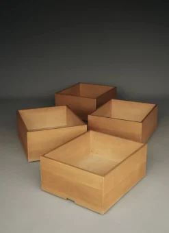 Boîtes de rangement en bois de hêtre par Wim den Boon, 1967. Ensemble de 4.