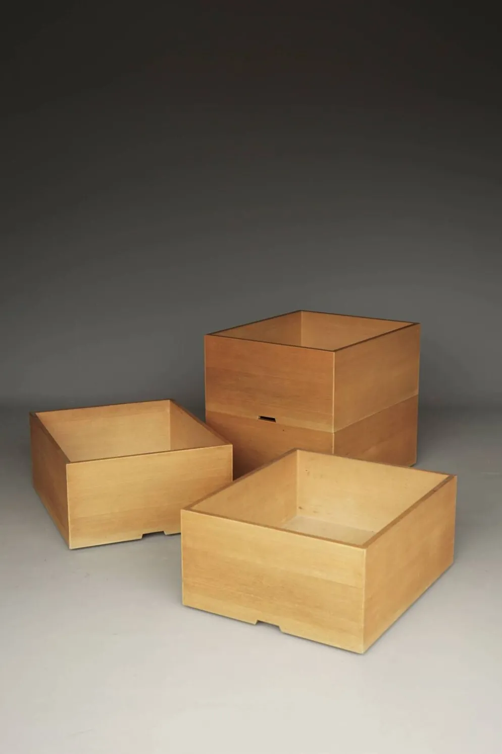 Boîtes de rangement en bois de hêtre par Wim den Boon, 1967. Ensemble de 4.