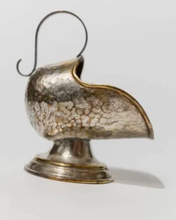 Boîte à sucre en argent plaqué, sculptée à la main, avec cuillère doseuse - Décor de table rétro italien des années 1920
