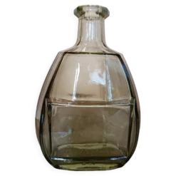 Bouteille ancienne en verre fumé, style art déco
