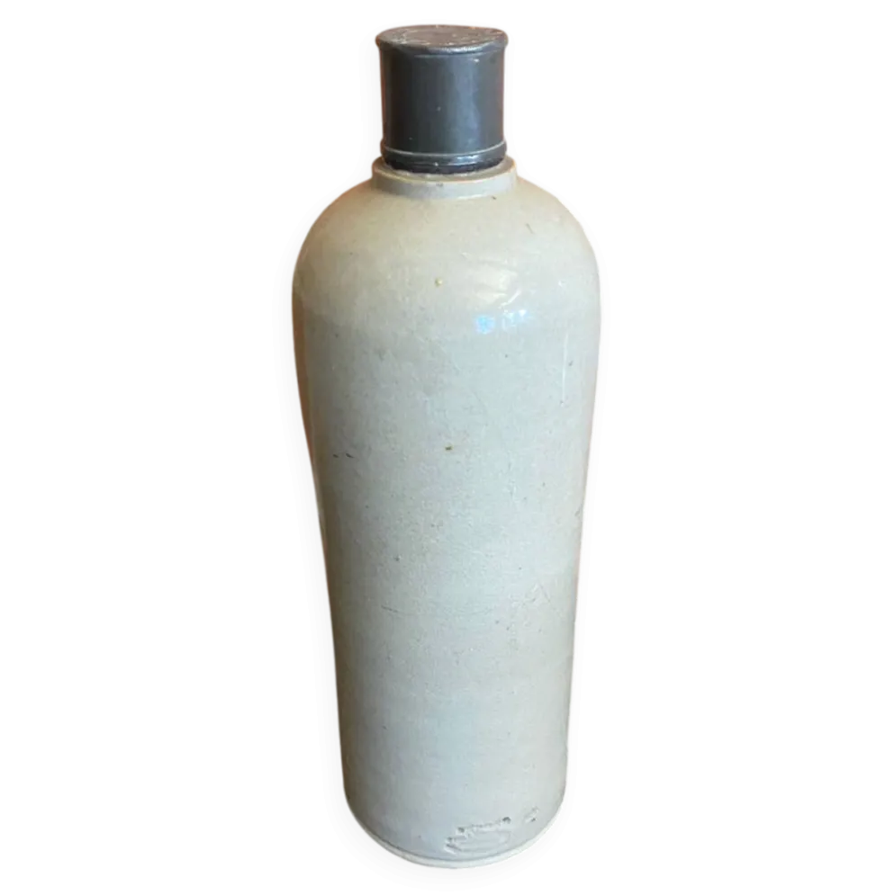 Bouteille ancienne paul langeron grès vernissé gris bouchon metal vint