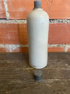 Bouteille ancienne paul langeron grès vernissé gris bouchon metal vint