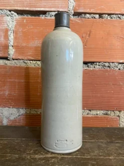 Bouteille ancienne paul langeron grès vernissé gris bouchon metal vint