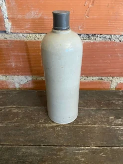 Bouteille ancienne paul langeron grès vernissé gris bouchon metal vint