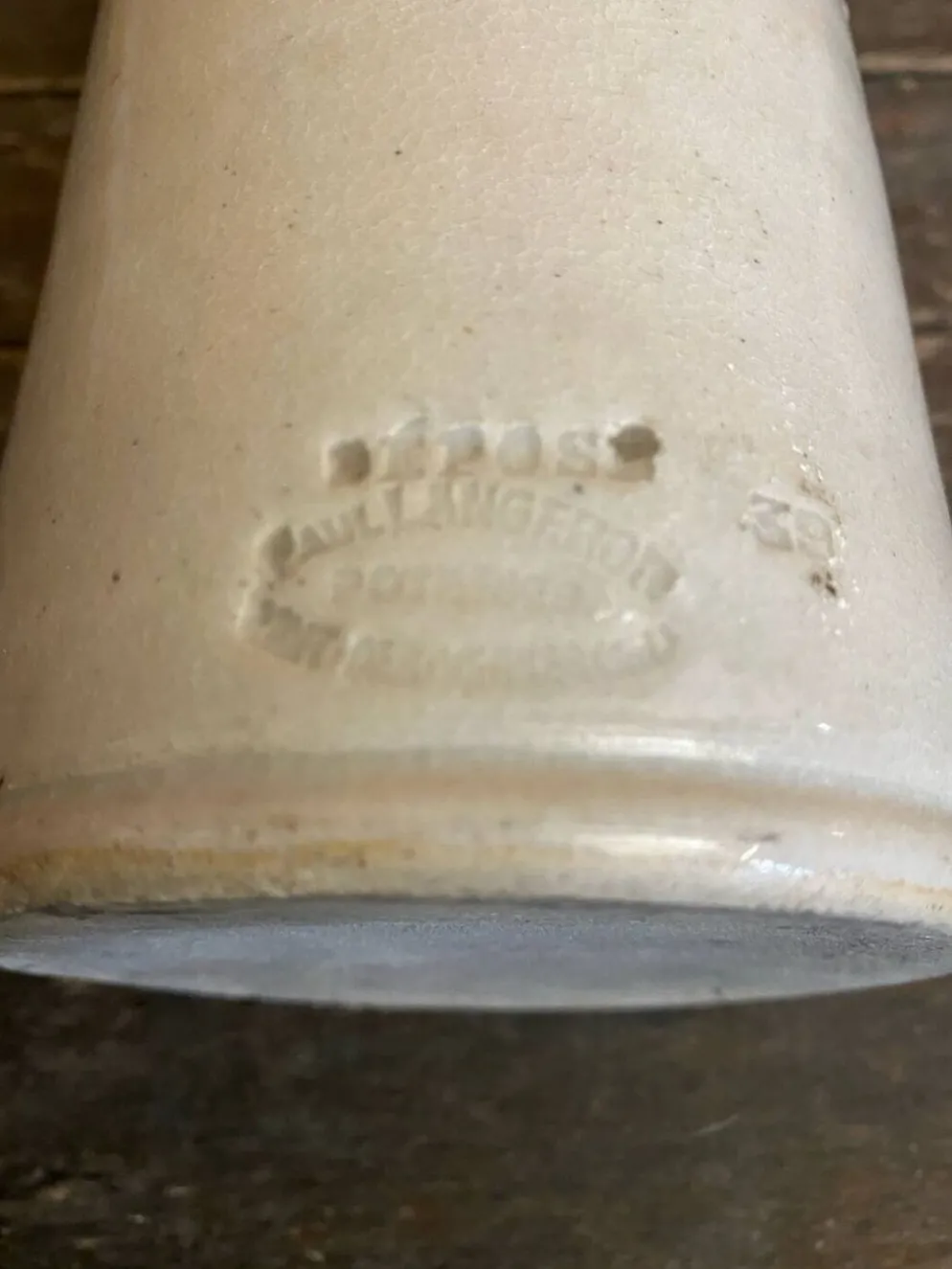 Bouteille ancienne paul langeron grès vernissé gris bouchon metal vint