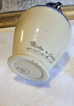 Bouteille ancienne terre de fer Saint Uze céramique carafe aiguiere