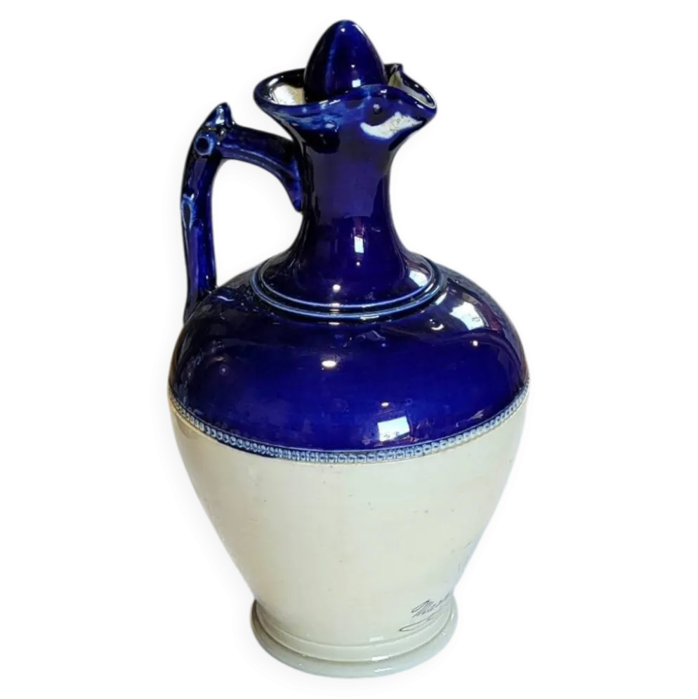 Bouteille ancienne terre de fer Saint Uze céramique carafe aiguiere