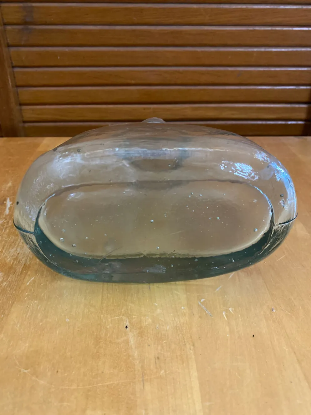 Bouteille Ancienne Verre Bullé + Bouchon Liège Vintage #E349