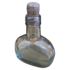Bouteille Ancienne Verre Bullé + Bouchon Liège Vintage #E349