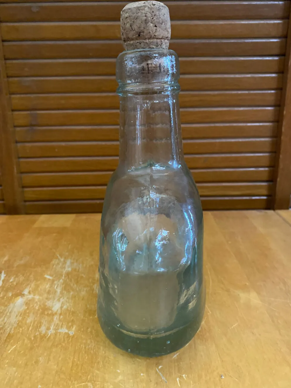 Bouteille Ancienne Verre Bullé + Bouchon Liège Vintage #E349