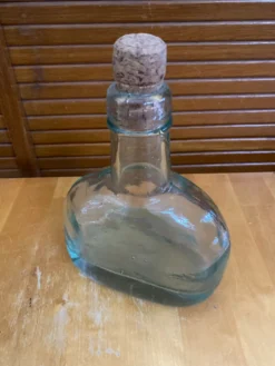 Bouteille Ancienne Verre Bullé + Bouchon Liège Vintage #E349