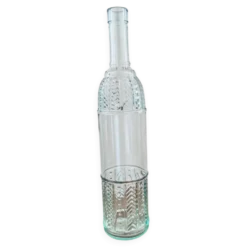 Bouteille/carafe en verre taillé transparent
