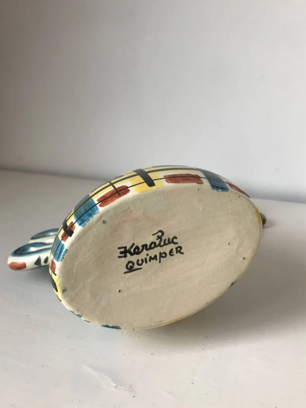 Bouteille céramique zoomorphe, Kéraluc, Georges Allier, années 50