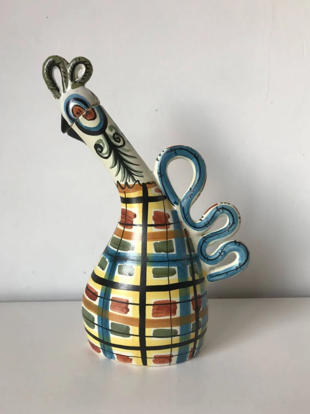 Bouteille céramique zoomorphe, Kéraluc, Georges Allier, années 50