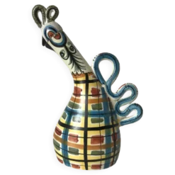 Bouteille céramique zoomorphe, Kéraluc, Georges Allier, années 50