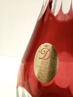 Bouteille à décanter en cristal de Bohême transparente et rouge de Dresden Crystal, Allemagne