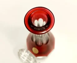 Bouteille à décanter en cristal de Bohême transparente et rouge de Dresden Crystal, Allemagne