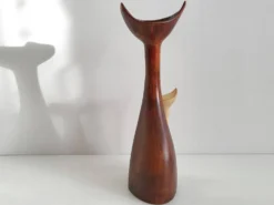 Bouteille de liqueur vintage 1950 chat chats ceramique 50s noyau de poissy