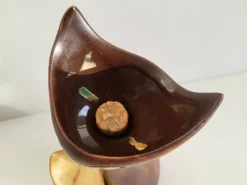 Bouteille de liqueur vintage 1950 chat chats ceramique 50s noyau de poissy