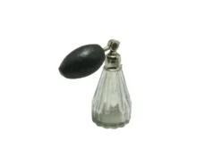 Bouteille de parfum en bronze et cristal Art Déco bohémien, années 1950