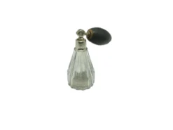 Bouteille de parfum en bronze et cristal Art Déco bohémien, années 1950