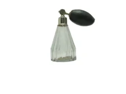 Bouteille de parfum en bronze et cristal Art Déco bohémien, années 1950